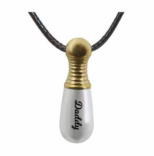 Baseball Bat Golden Cremation Jewelry - Birthstone Option