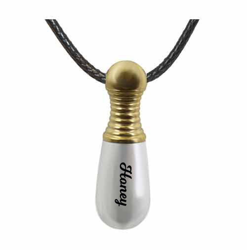 Baseball Bat Golden Cremation Jewelry - Birthstone Option