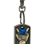 Baseball Dog Tag Blue Heart Key Chain Urn