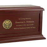 Baseball Medallion Wood Cremation Urn