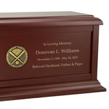 Baseball Medallion Wood Cremation Urn