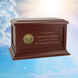 Baseball Medallion Wood Cremation Urn