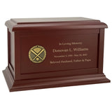 Baseball Medallion Wood Cremation Urn