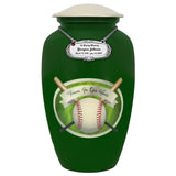 Baseball Forever In Our Hearts Adult Cremation Urn - Tribute Wreath™ - Pro Sand Carved Engraving