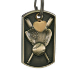 Baseball Dog Tag Heart Key Chain Urn