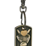 Baseball Dog Tag Gold Heart Key Chain Urn