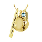 Golden Baseball Pendant Ash Urn - Love Charms™ Option 