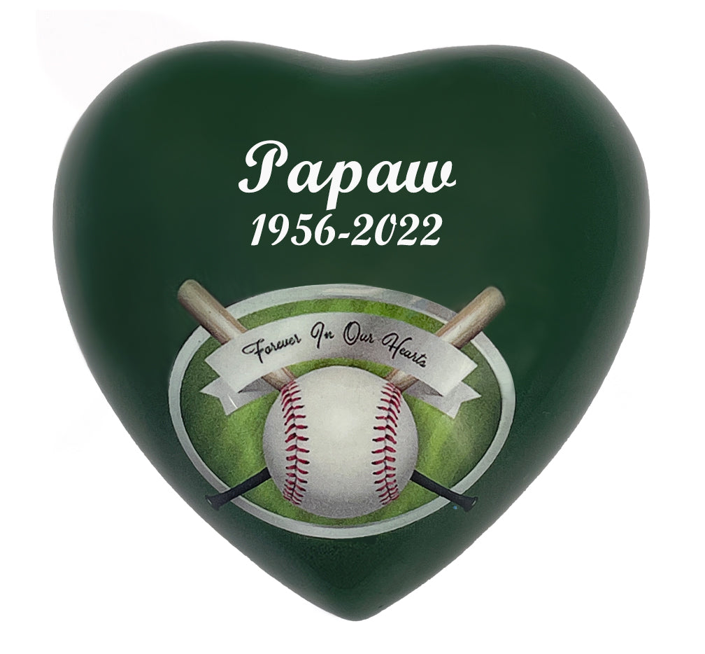 Baseball - Forever In Our Hearts Keepsake Urn - Stand Option