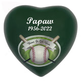 Baseball - Forever In Our Hearts Keepsake Urn - Stand Option