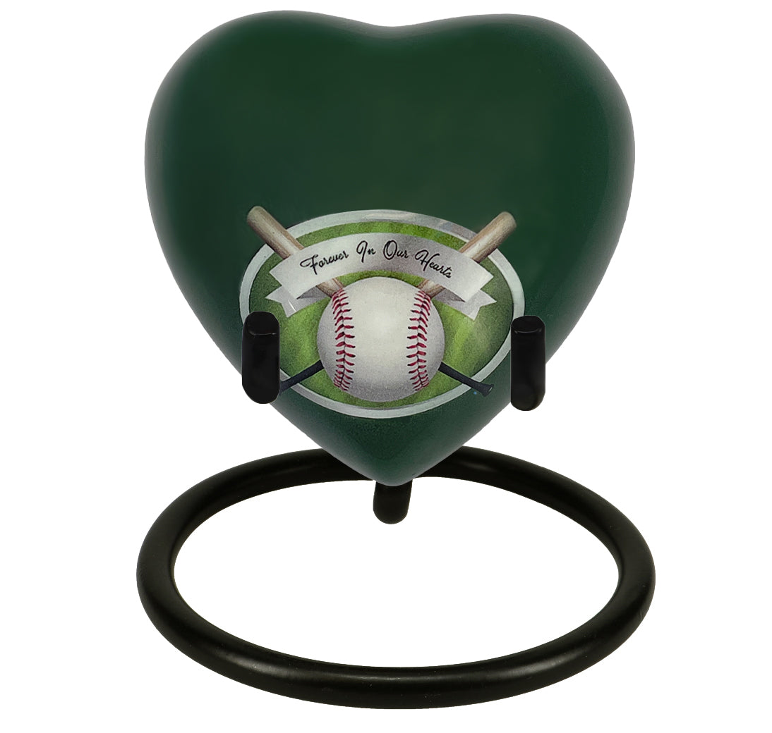 Baseball - Forever In Our Hearts Keepsake Urn - Stand Option