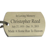 Baseball Dog Tag Heart Key Chain Urn