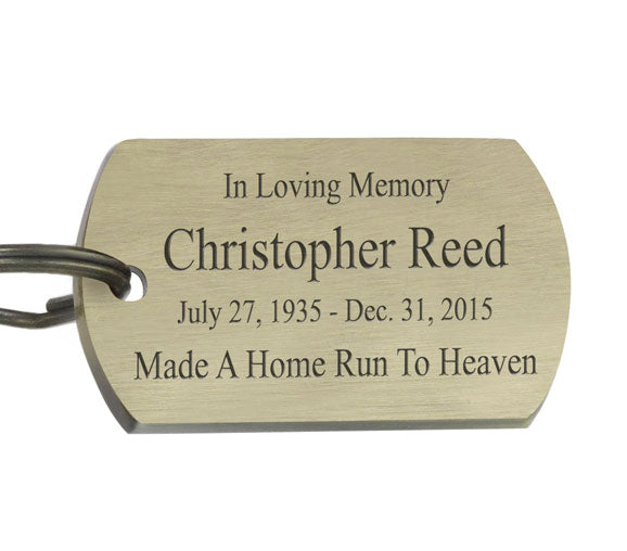 Baseball Dog Tag Heart Key Chain Urn