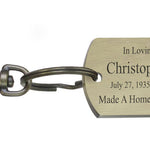 Baseball Dog Tag Heart Key Chain Urn
