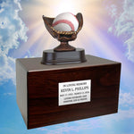 Baseball or Softball Mitt Cremation Urn - Free Engraved Pewter Plate