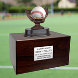 Baseball or Softball Mitt Cremation Urn - Free Engraved Pewter Plate