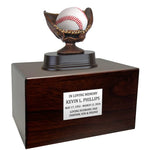 Baseball or Softball Mitt Cremation Urn - Free Engraved Pewter Plate