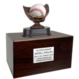 Baseball or Softball Mitt Cremation Urn - Free Engraved Pewter Plate