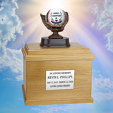 Photo Baseball Mitt Adult or Youth Cremation Urn - Free Engraved Pewter Plate