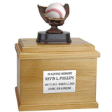 Baseball or Softball Mitt Adult or Youth Cremation Urn - Free Engraved Pewter Plate
