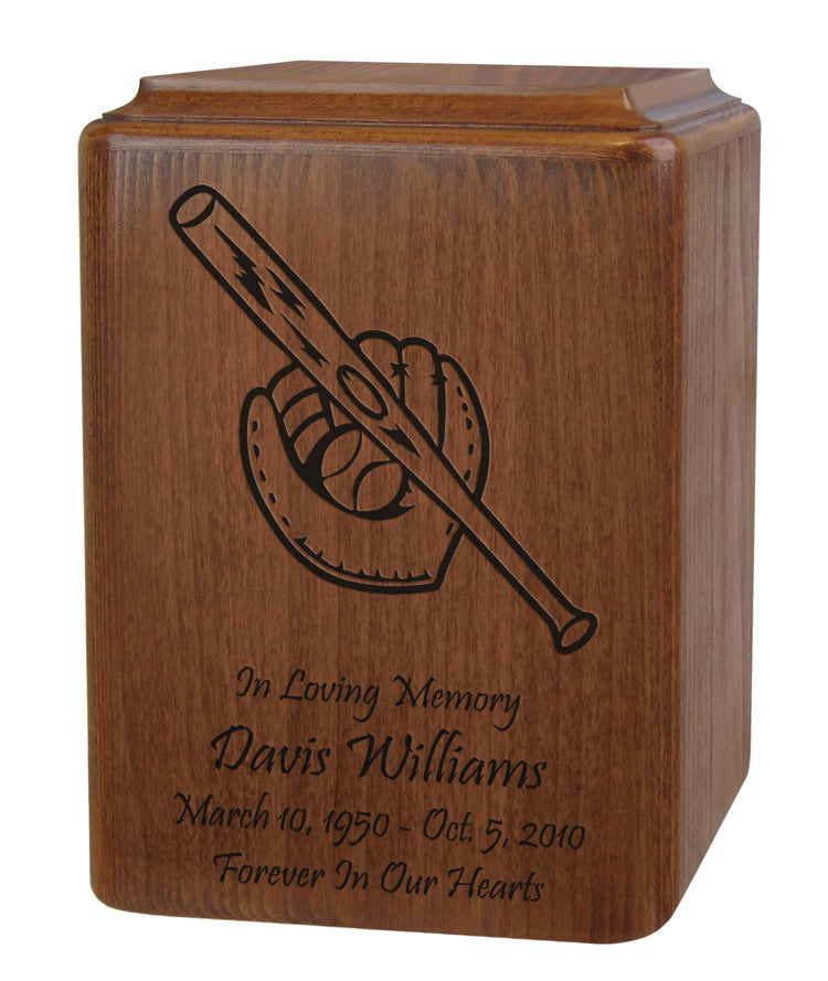 Baseball Glove & Bat Urn