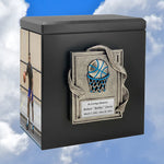 Basketball Photo Urn - 2 Photo Options - Customizable Colors - Free Engraved Plate - Quality Craftsmanship