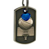Basketball Dog Tag Heart Key Chain Urn