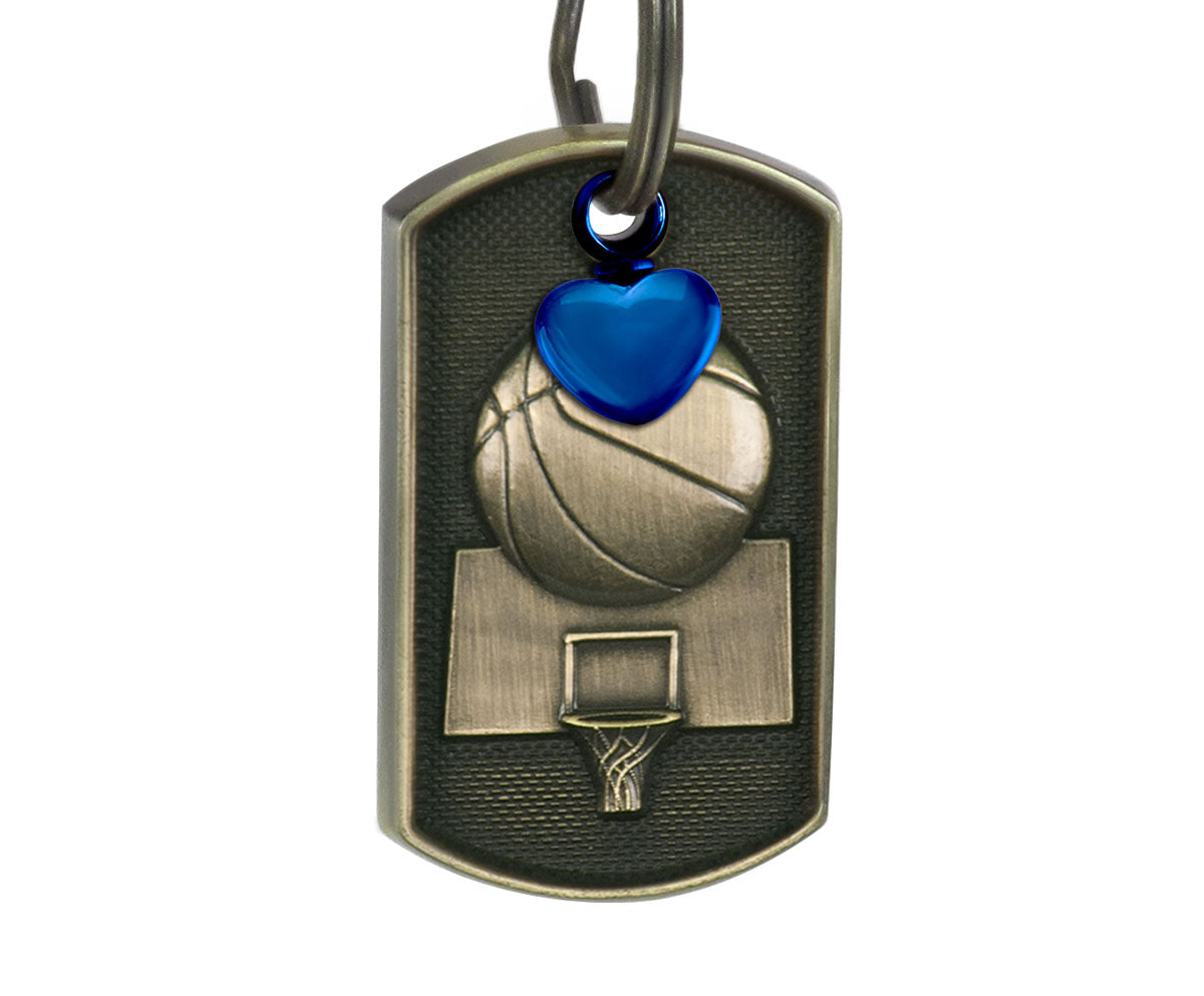 Basketball Dog Tag Heart Key Chain Urn