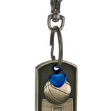 Basketball Dog Tag Blue Heart Key Chain Urn