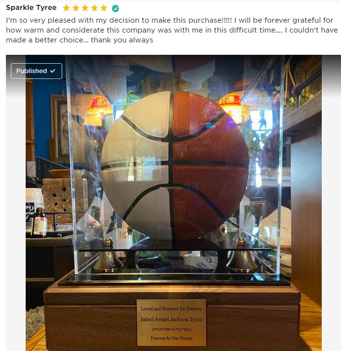 Basketball Case Memorial Urn -  AUTOGRAPH BASKETBALL