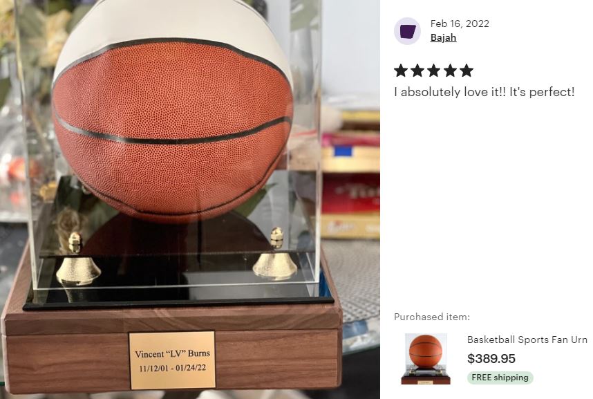 Basketball Case Memorial Urn -  AUTOGRAPH BASKETBALL