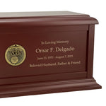 Basketball Medallion Wood Cremation Urn