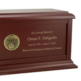 Basketball Medallion Wood Cremation Urn