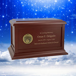 Basketball Medallion Wood Cremation Urn