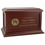 Basketball Medallion Wood Cremation Urn