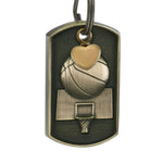 Basketball Dog Tag Heart Key Chain Urn