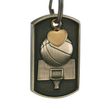 Basketball Dog Tag Heart Key Chain Urn