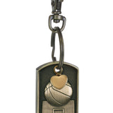 Basketball Dog Tag Gold Heart Key Chain Urn