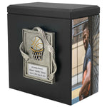 Basketball Photo Urn - 2 Photo Options - Customizable Colors - Free Engraved Plate - Quality Craftsmanship