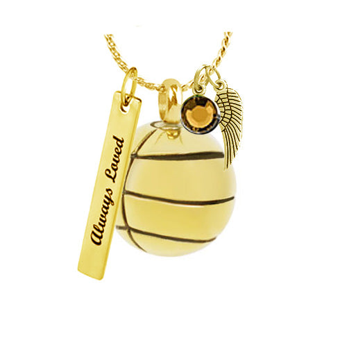 Basketball Gold Cremation Urn - Love Charms™ Option