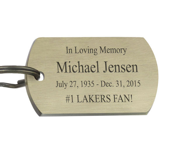 Basketball Dog Tag Blue Heart Key Chain Urn