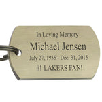 Basketball Dog Tag Heart Key Chain Urn