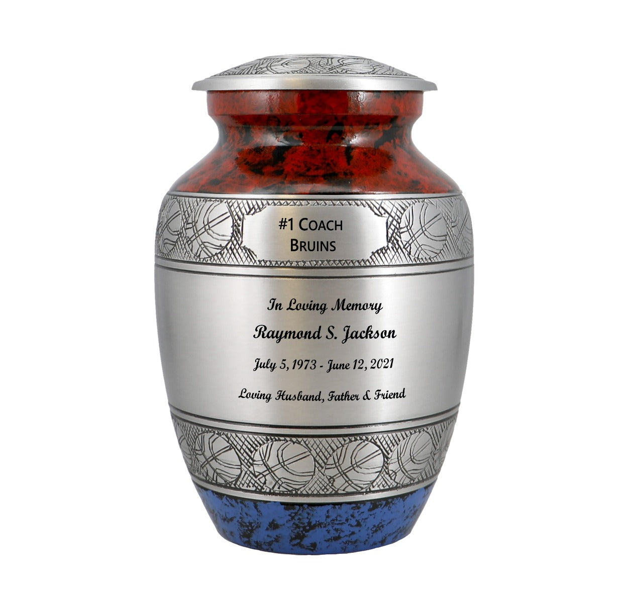 Basketball Red White & Blue Medium Urn