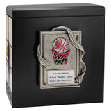 Basketball Photo Urn - 2 Photo Options - Customizable Colors - Free Engraved Plate - Quality Craftsmanship