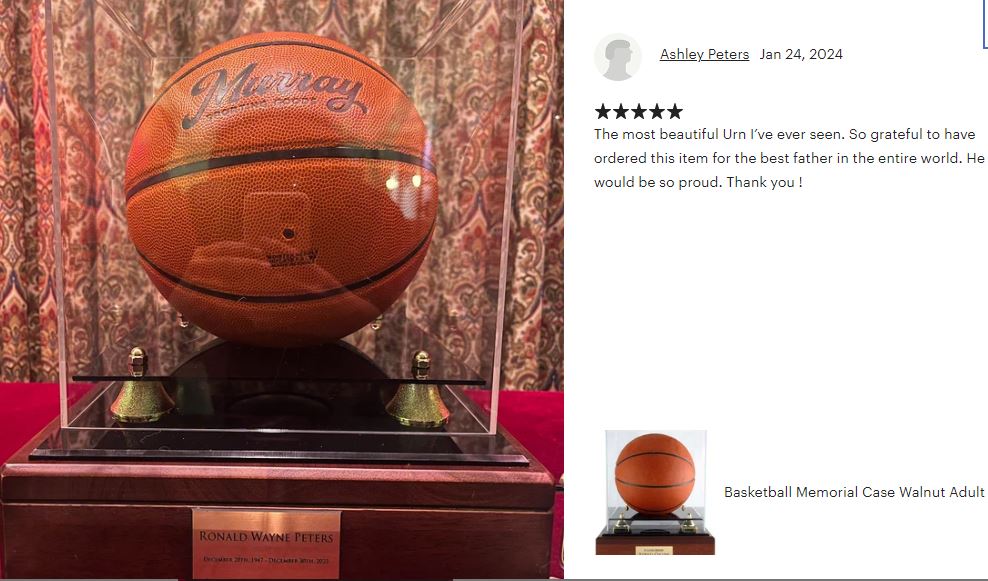 Basketball Case Memorial Urn -  AUTOGRAPH BASKETBALL