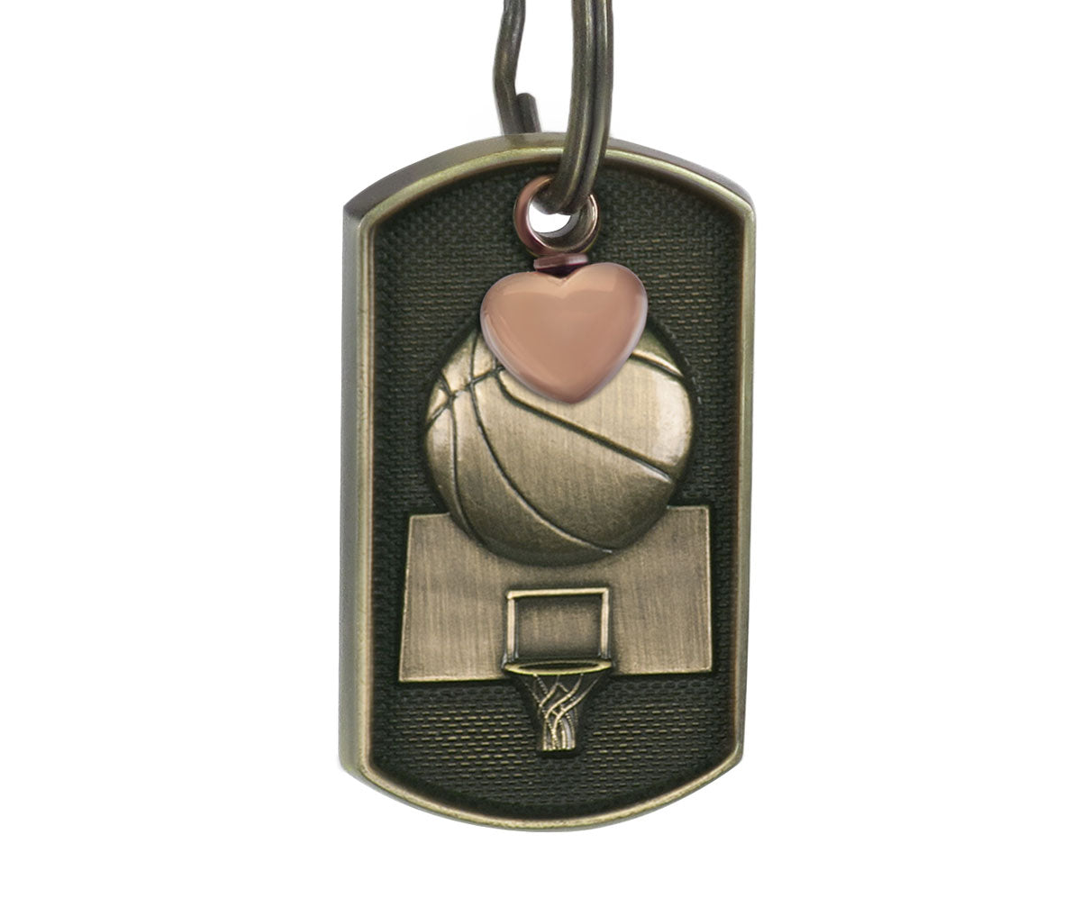 Basketball Dog Tag Heart Key Chain Urn