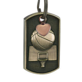 Basketball Dog Tag Heart Key Chain Urn