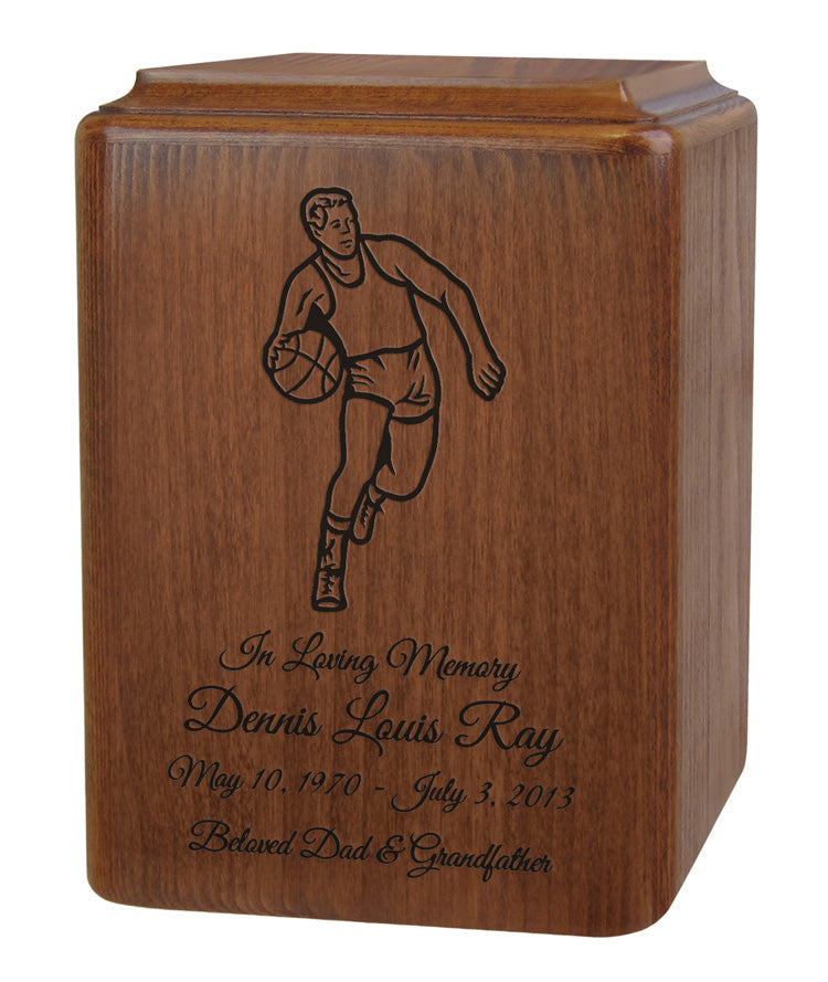 Customized Basketball Wood Urn
