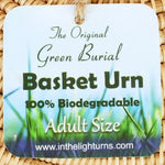 The Original Green Burial Bamboo Basket Urn - Adult - Child - Pet Biodegradable Urn