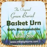 The Original Green Burial Bamboo Basket Urn - Adult - Child - Pet Biodegradable Urn