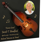 Bass or Double Bass Wood Adult Cremation Urn - Miniature Bass or Double Bass - Photo Option